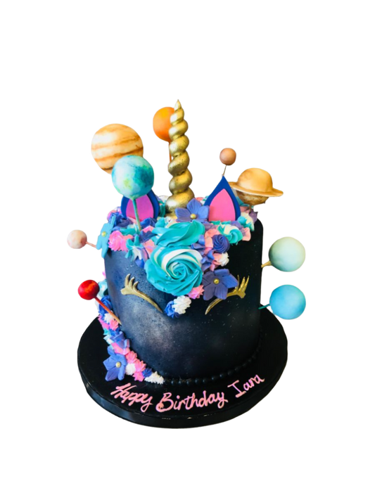 Space Unicorn Fondant Cake