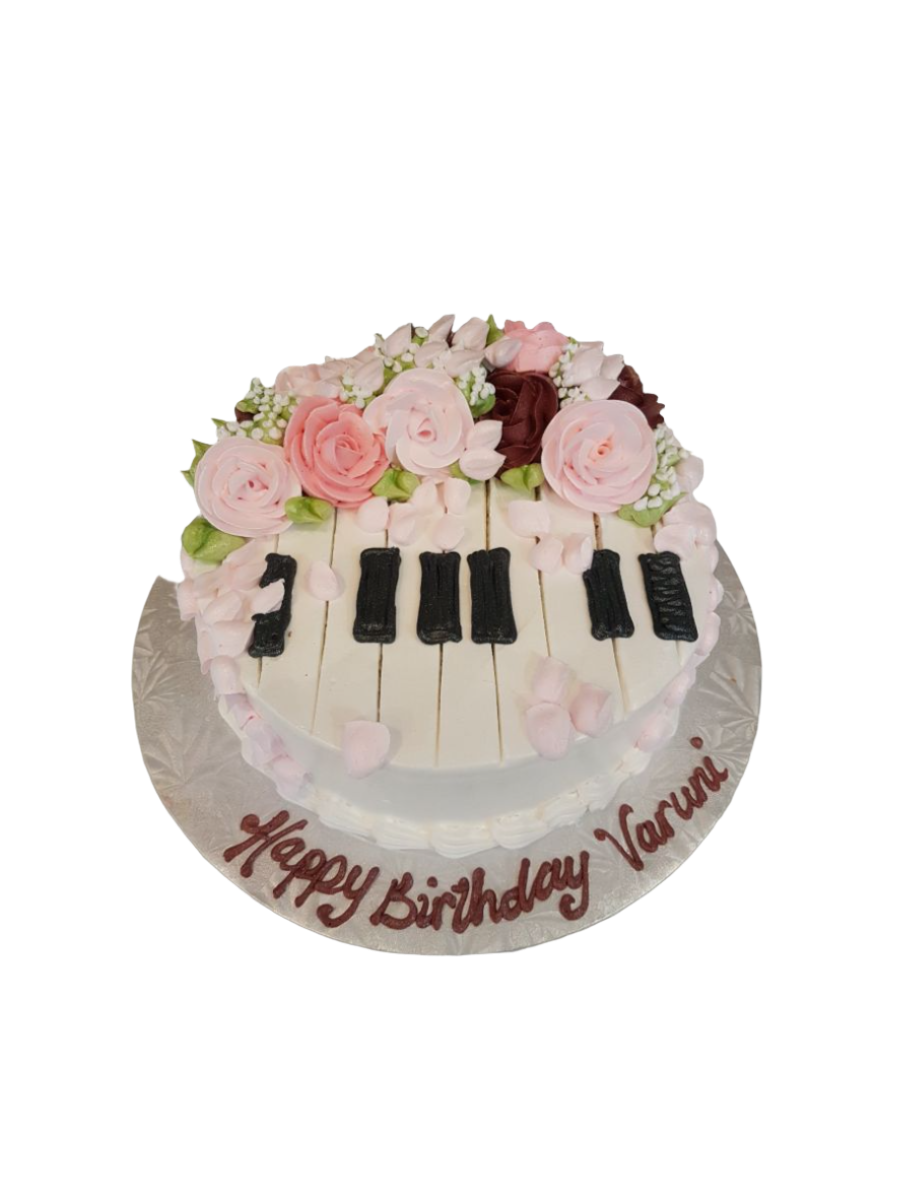 Piano Flower Birthday Cake