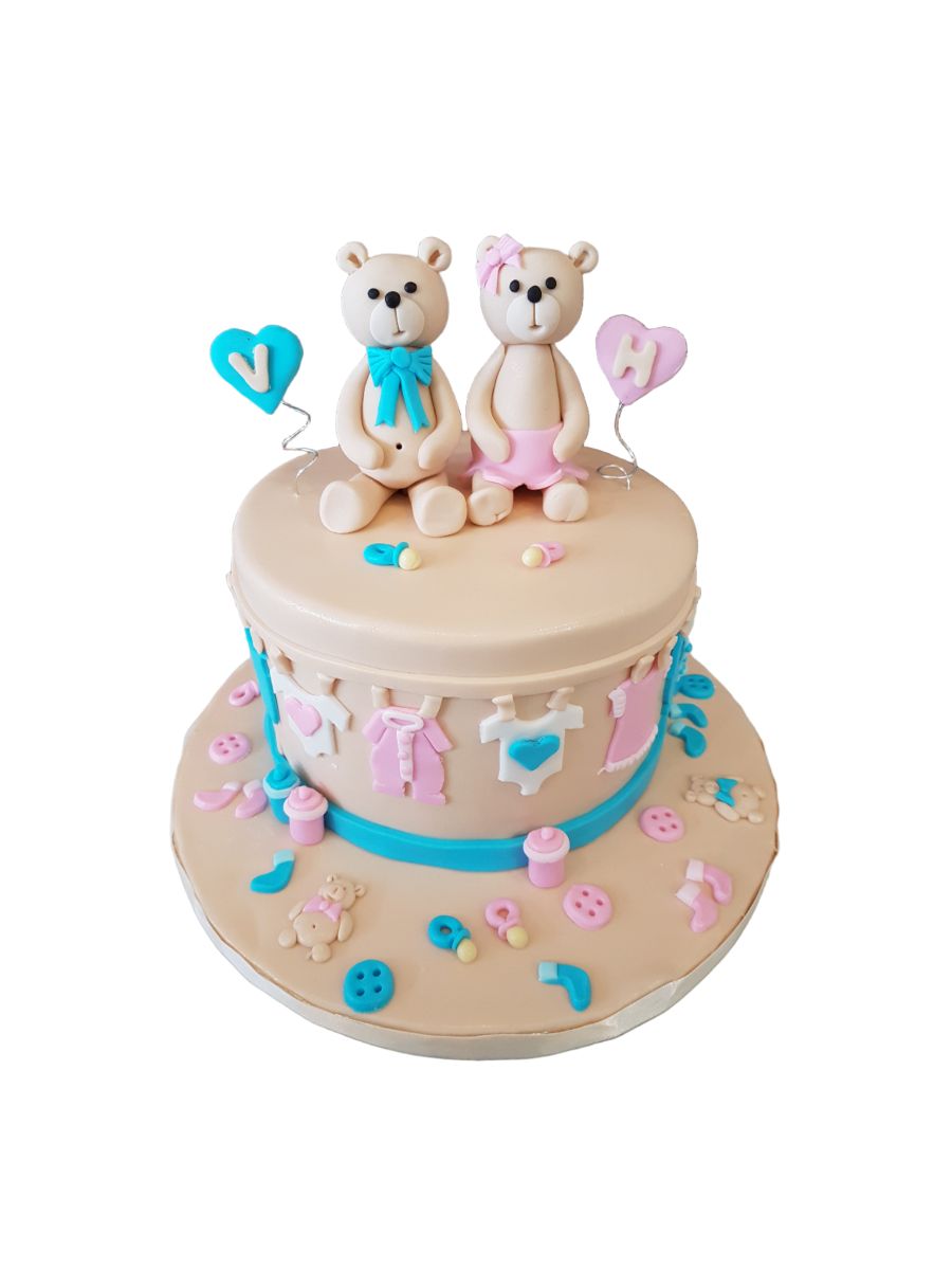 Bear Baby Shower Fondant Cake