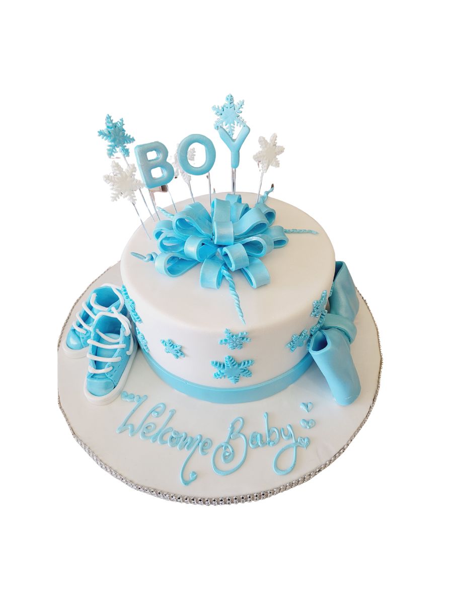 Blue Booty Baby Shower Fondant Cake
