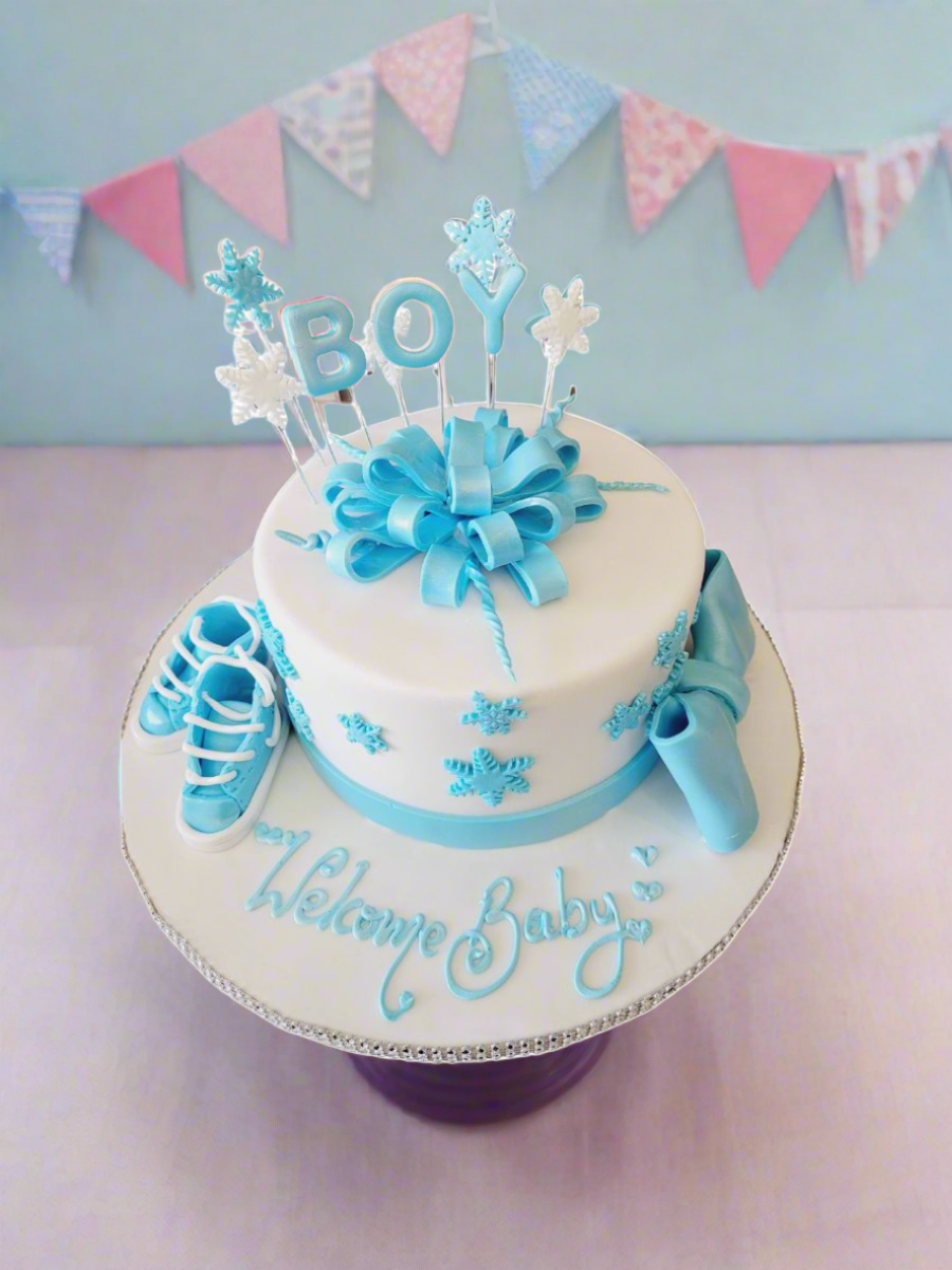 Blue Booty Baby Shower Fondant Cake