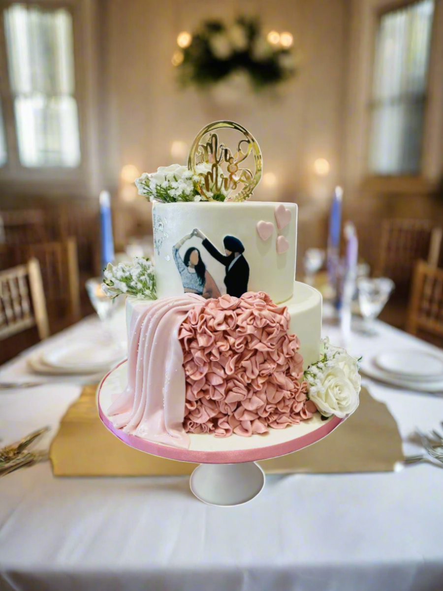 Wedding Ruffle Fondant Cake