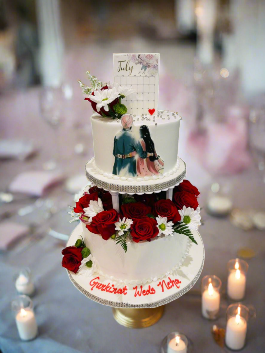 Couple Tiered Wedding Cake