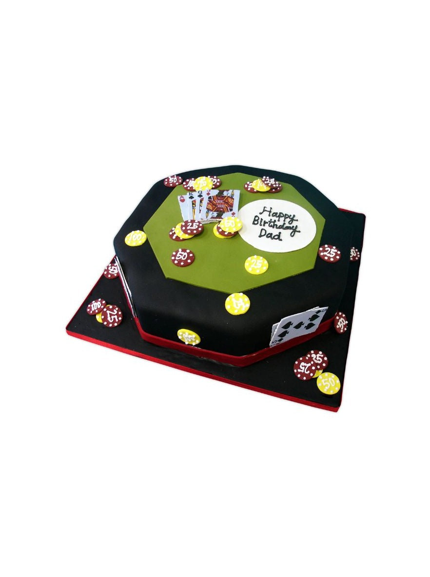 Dad Poker Table Cake