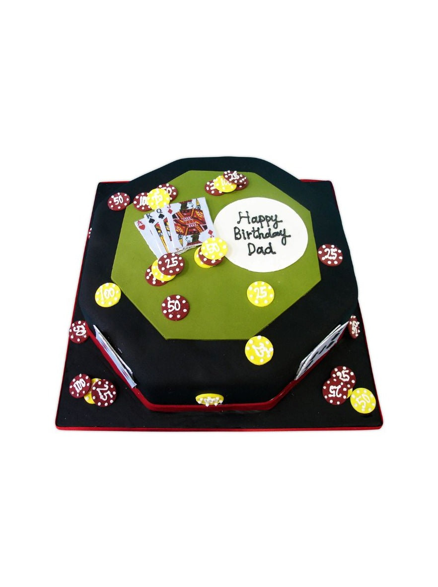 Dad Poker Table Cake