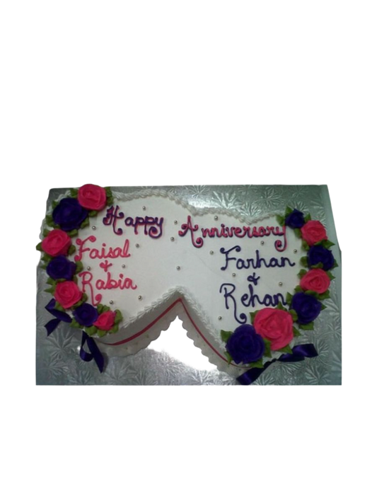 Rabia Double Heart Anniversary Cake