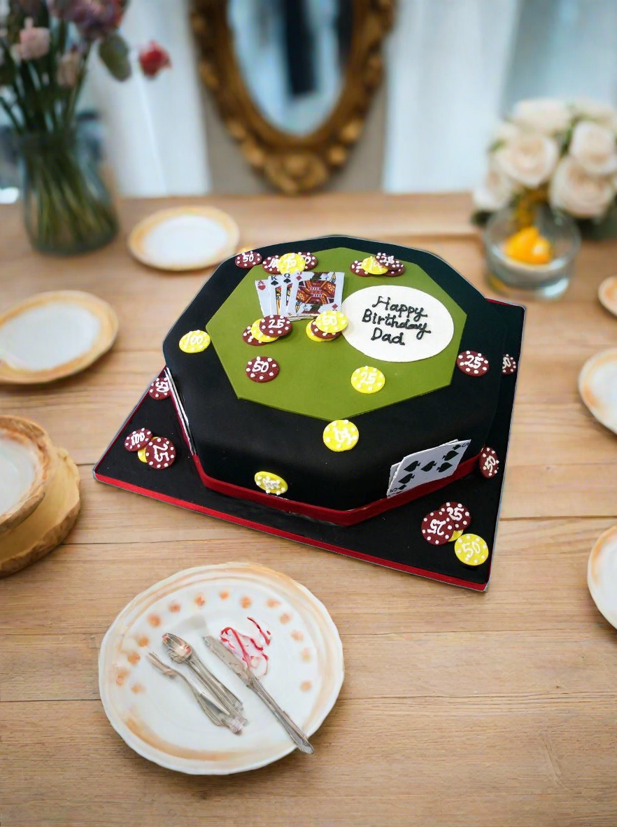 Dad Poker Table Cake