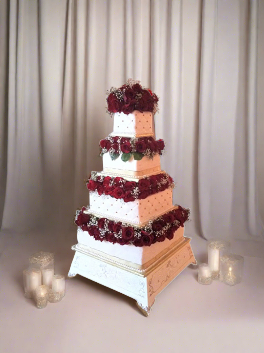 Pamela Flowers Wedding Cake