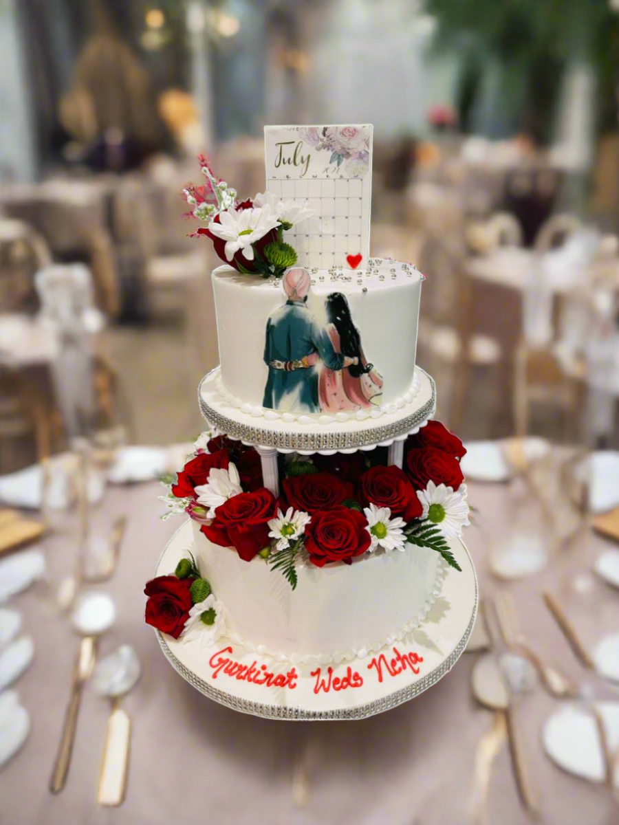 Couple Tiered Wedding Cake