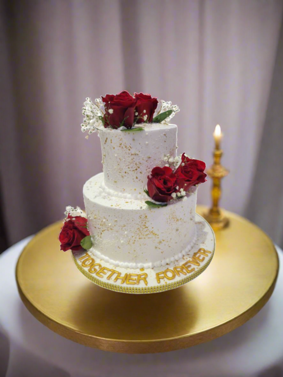 Red Rose Wedding Cake