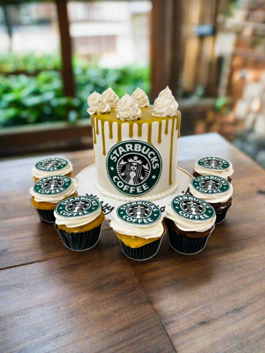 Starbucks Themed Cake & Cupcakes