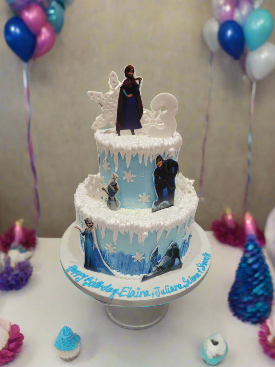 Frozen Cream Tiered Cake