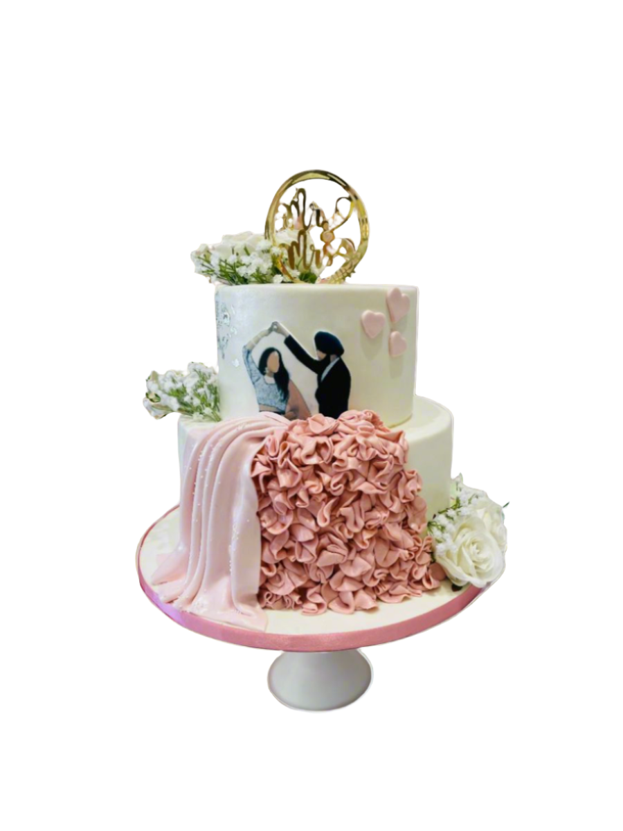 Wedding Ruffle Fondant Cake