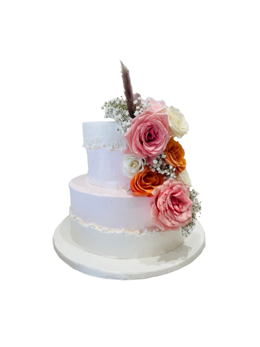 Divya Wedding Cream Cake