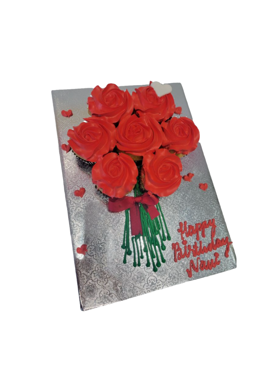 Red Bouquet Cupcake Cake