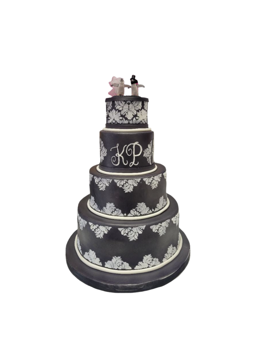 Black & White Wedding Cake