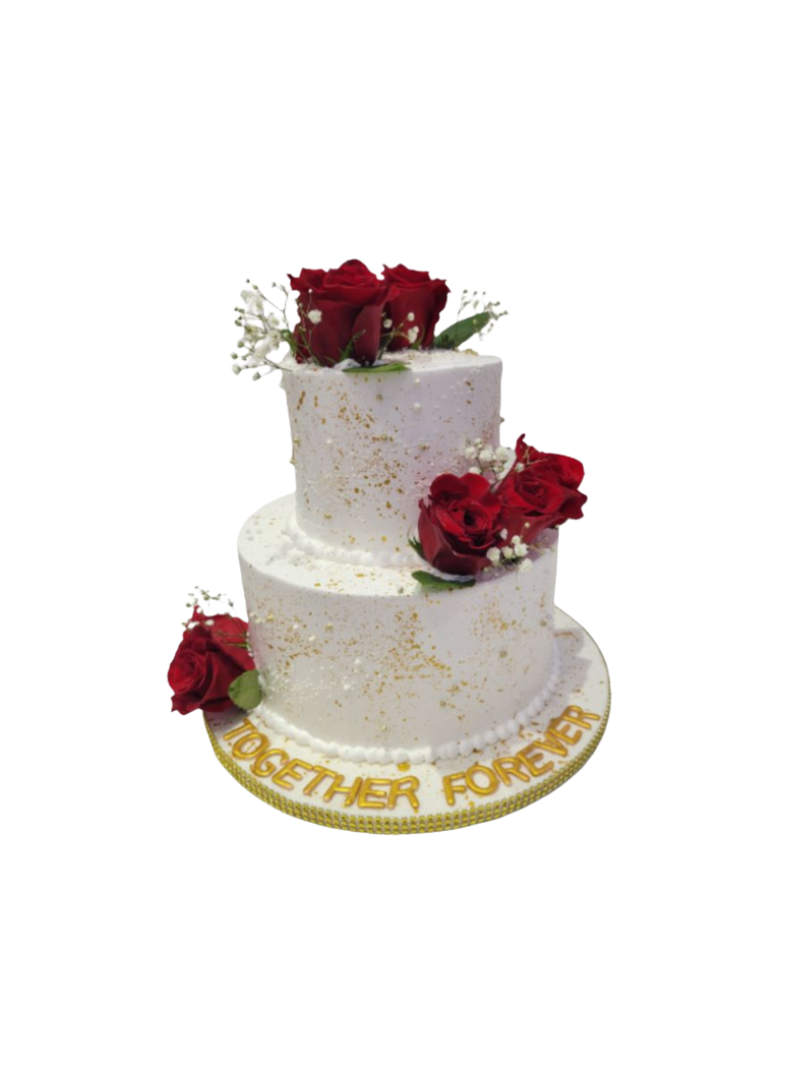 Red Rose Wedding Cake