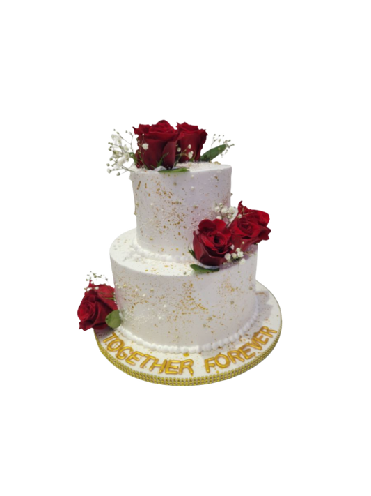 Red Rose Wedding Cake
