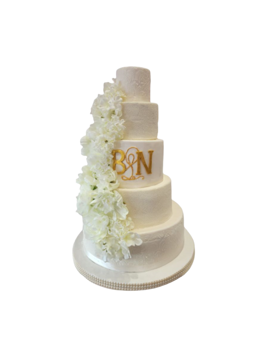 B & N Fondant Wedding Cake