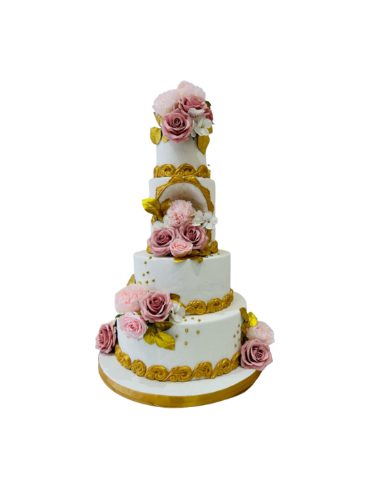 Rose Fantasy Tiered Wedding Cake