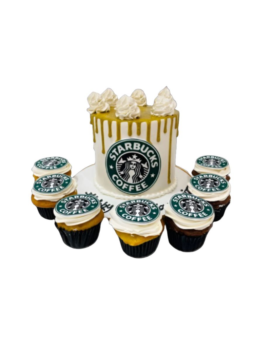 Starbucks Themed Cake & Cupcakes