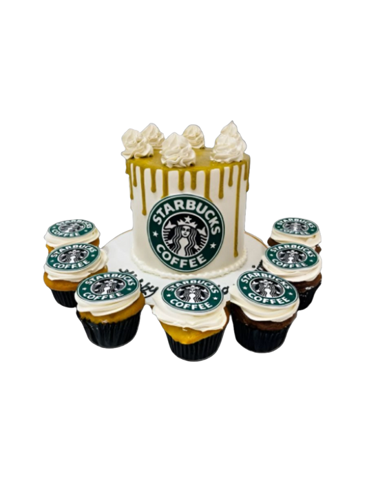 Starbucks Themed Cake & Cupcakes