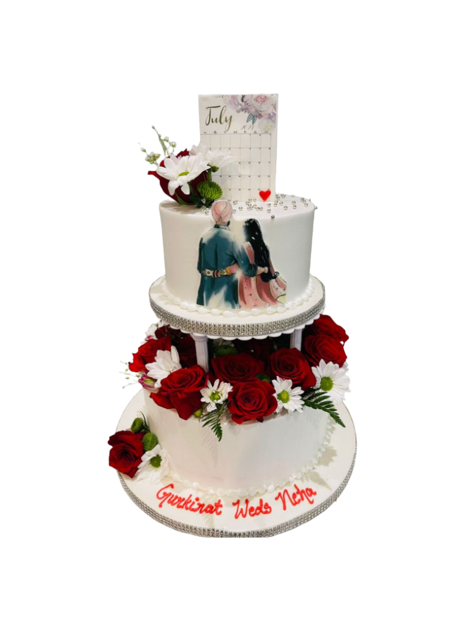 Couple Tiered Wedding Cake