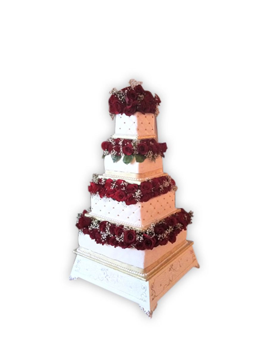 Pamela Flowers Wedding Cake