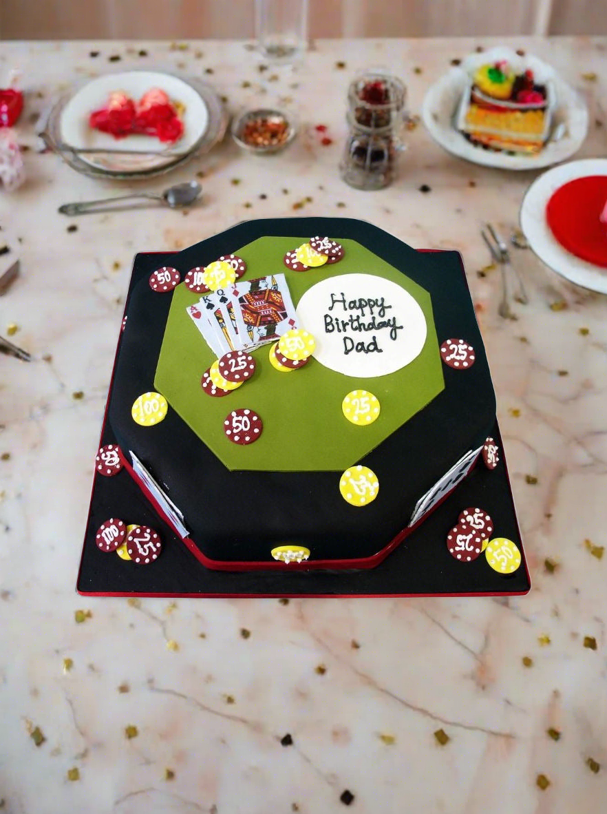 Dad Poker Table Cake