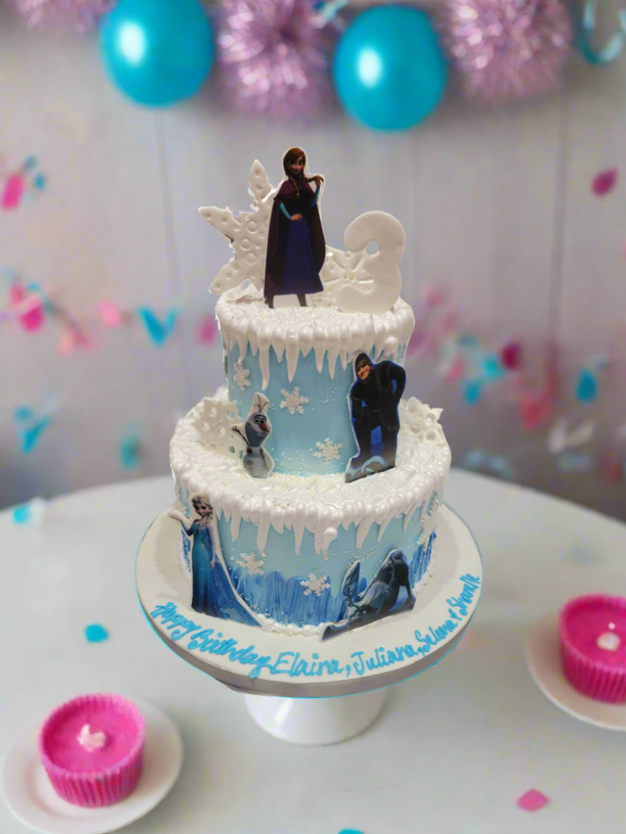 Frozen Cream Tiered Cake