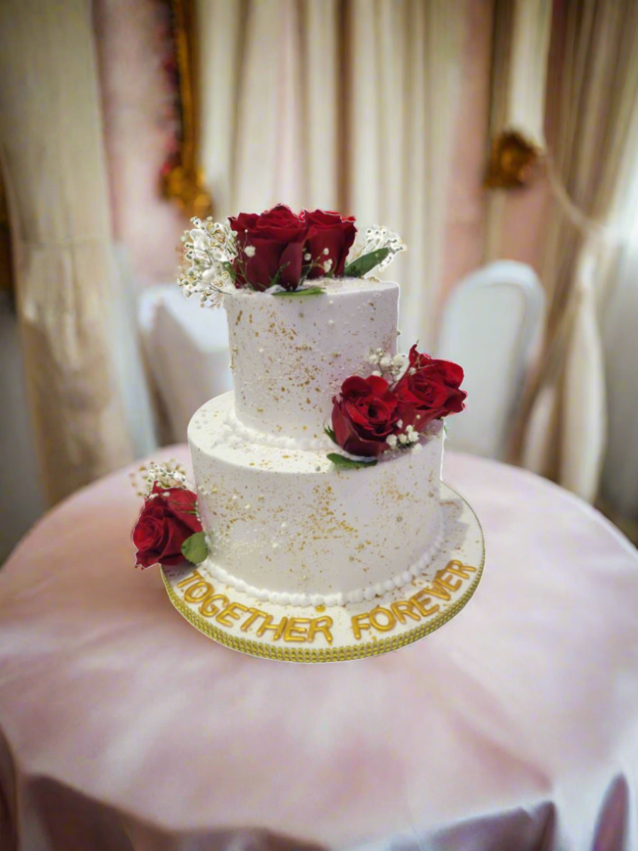Red Rose Wedding Cake