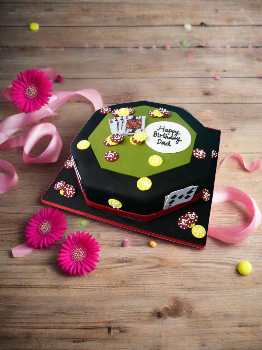 Dad Poker Table Cake