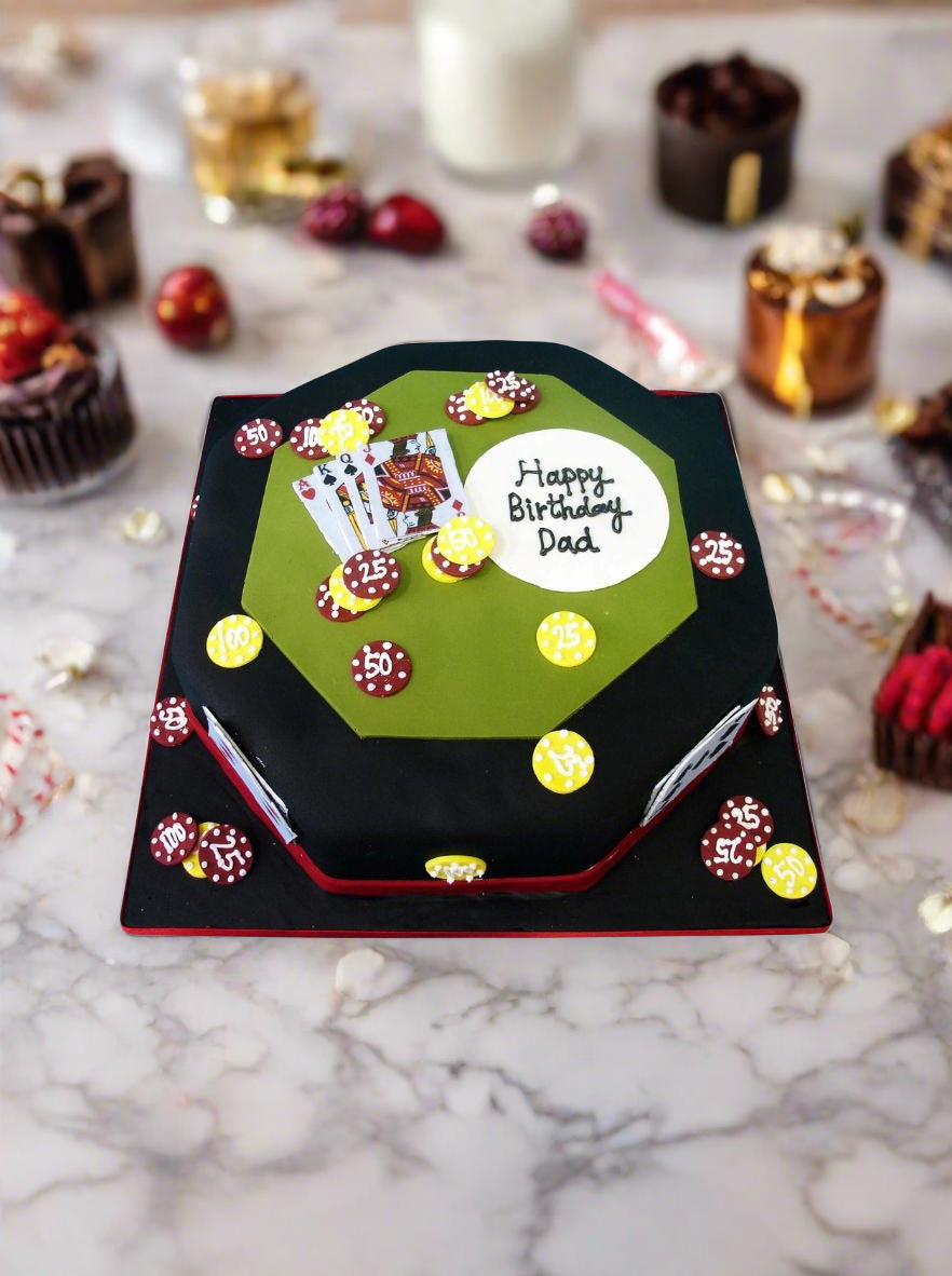 Dad Poker Table Cake