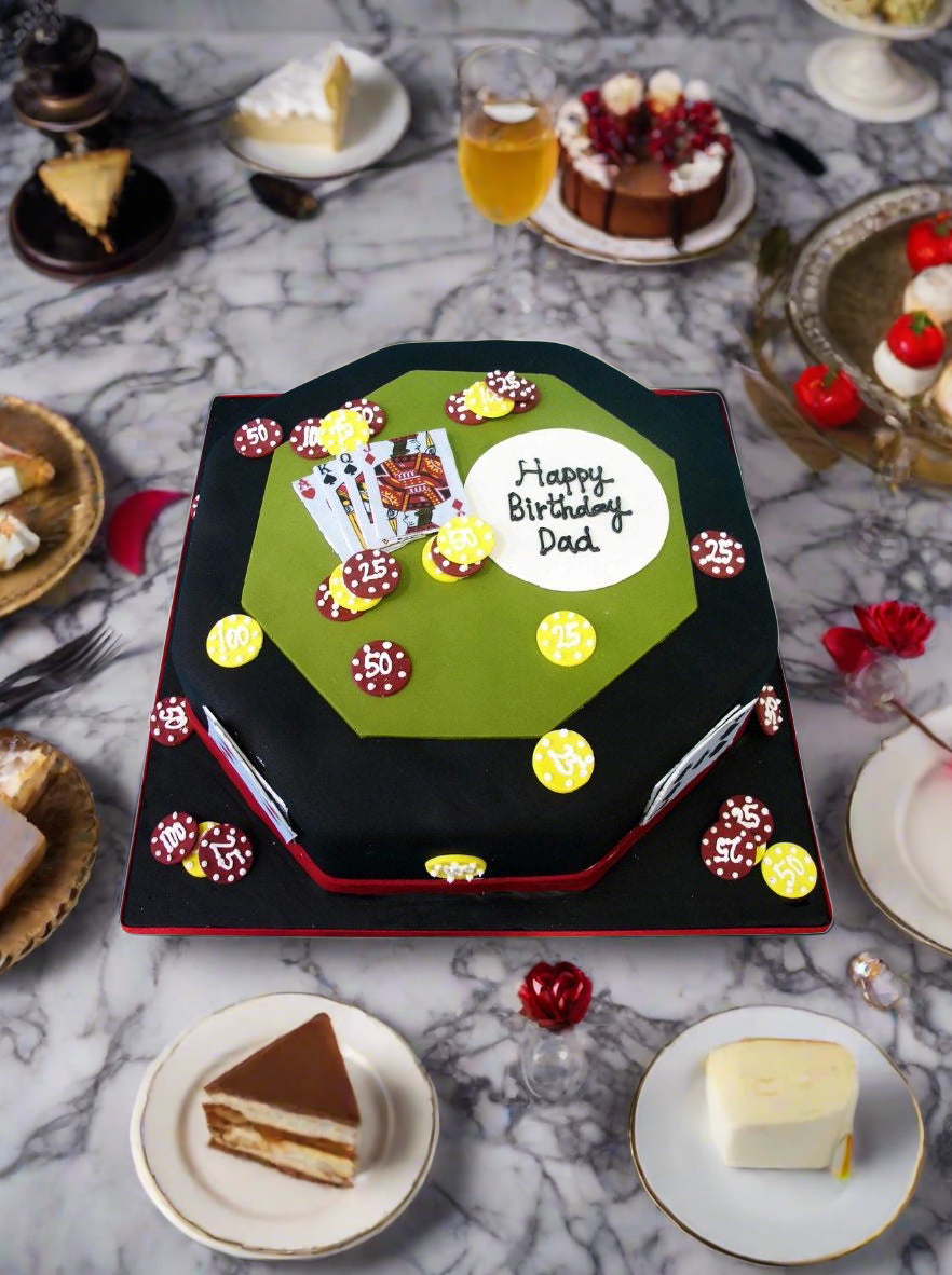 Dad Poker Table Cake