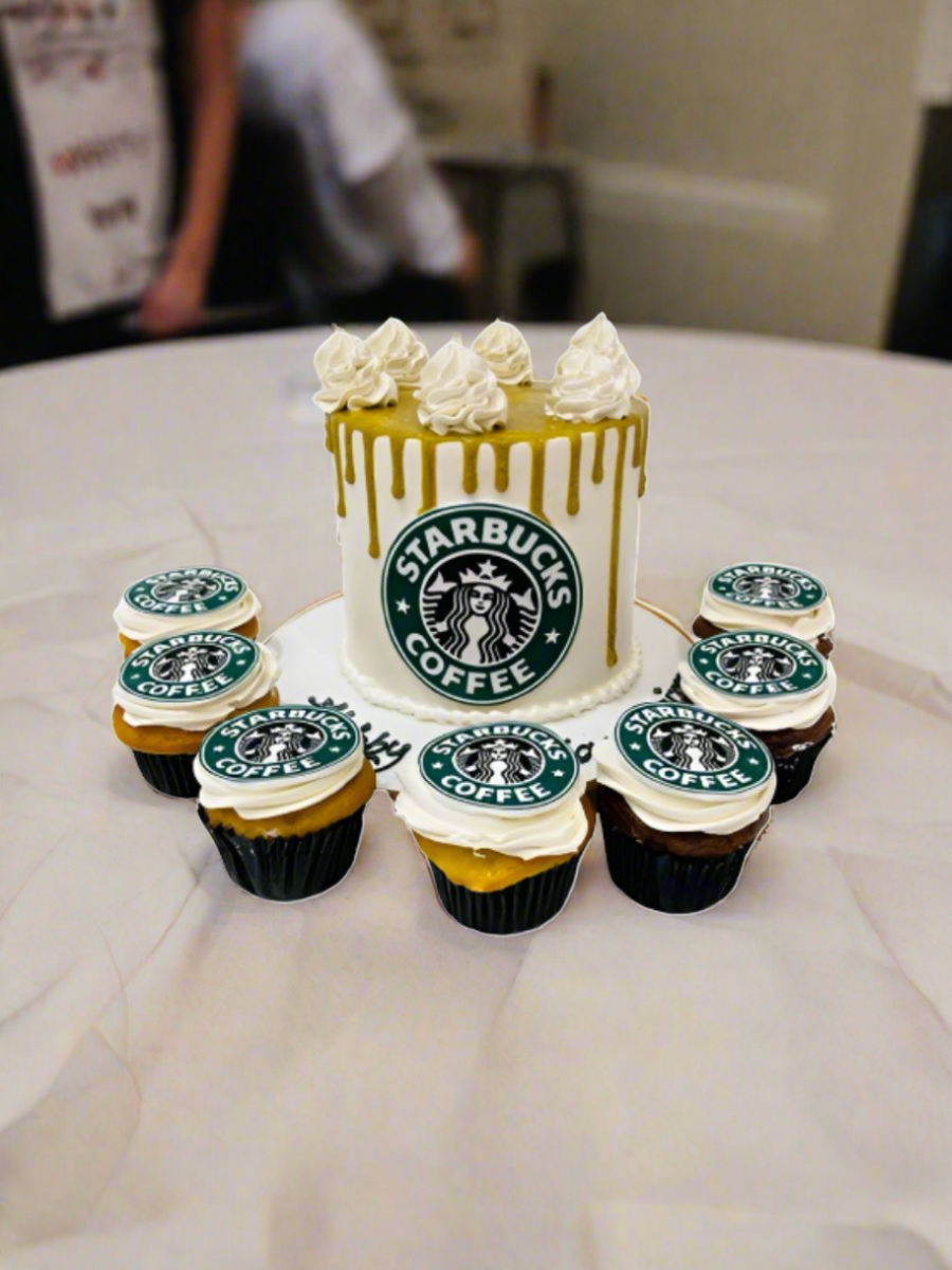 Starbucks Themed Cake & Cupcakes