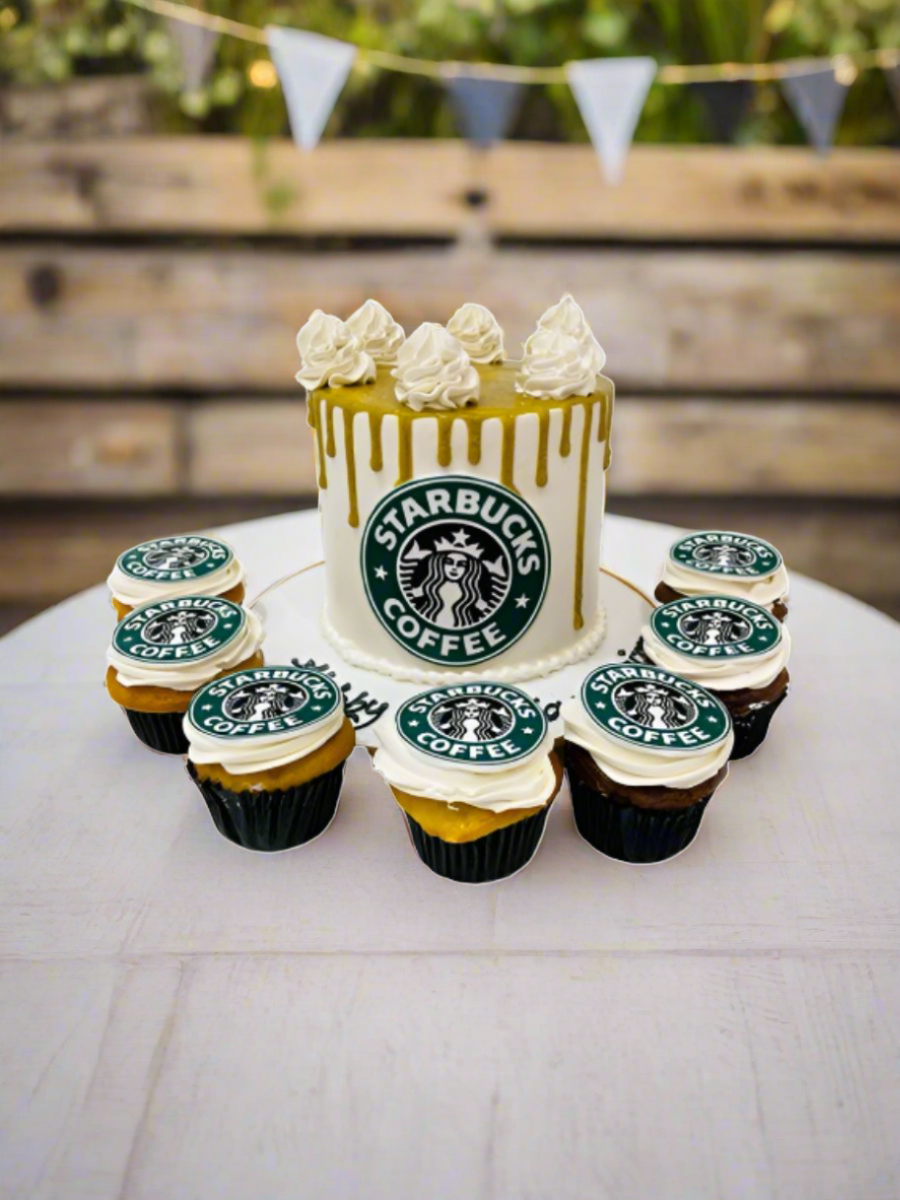 Starbucks Themed Cake & Cupcakes