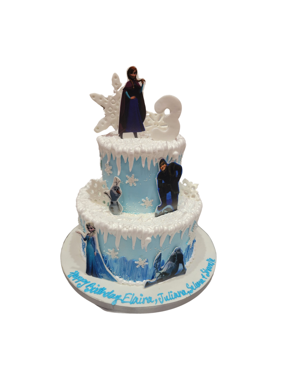 Frozen Cream Tiered Cake