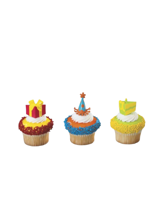 Birthday Party Cupcakes - (Pack of 6)