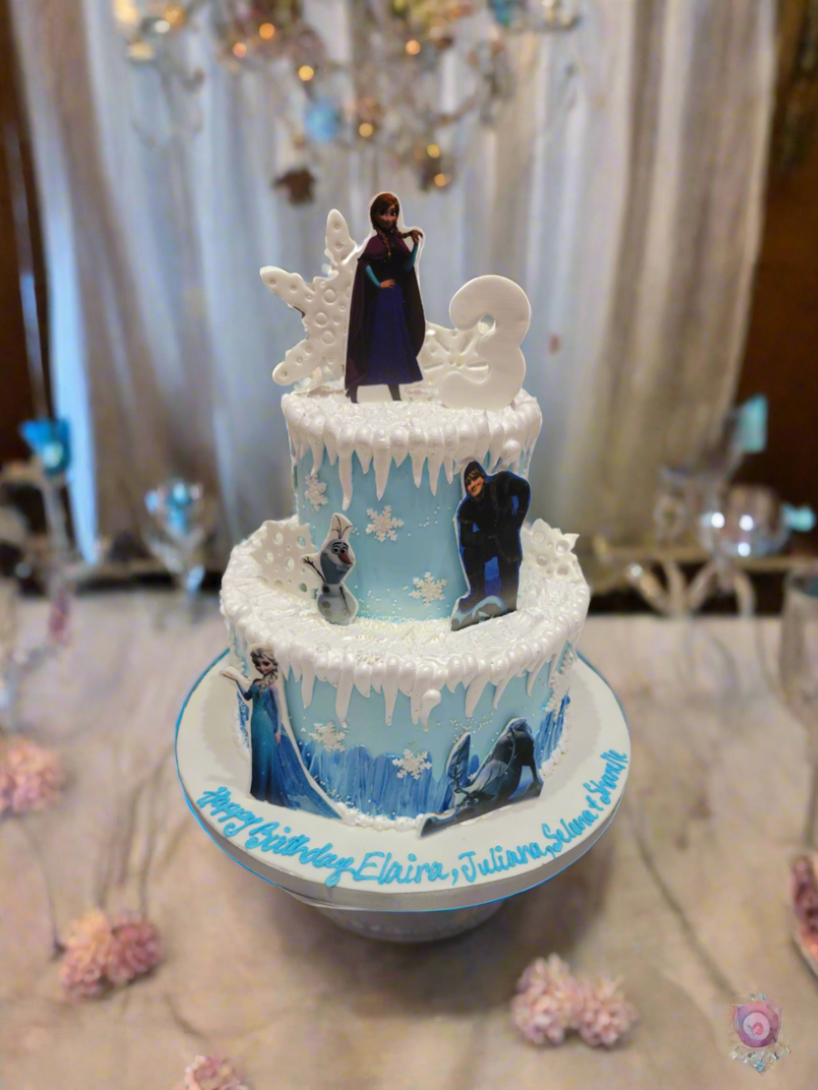 Frozen Cream Tiered Cake