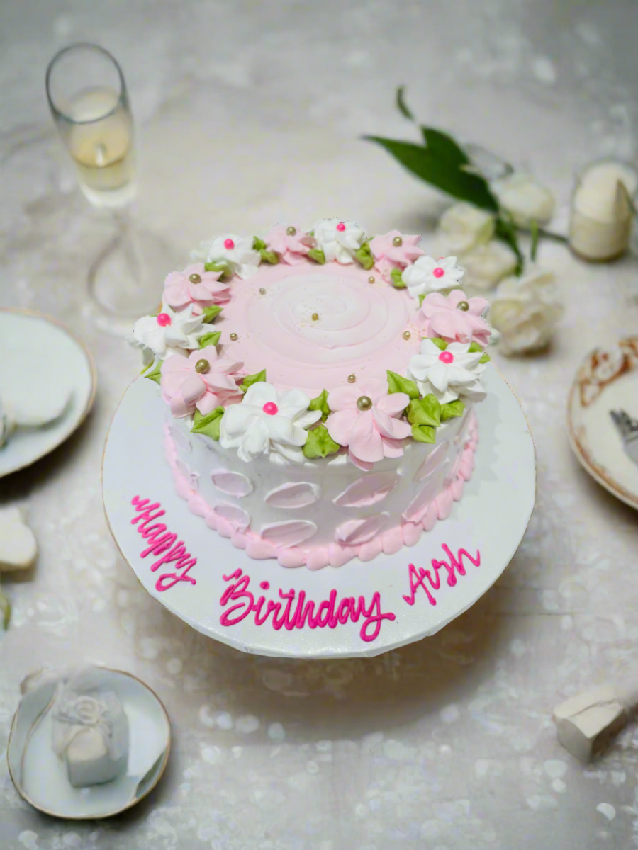Baby Blue Blossoms Cake
