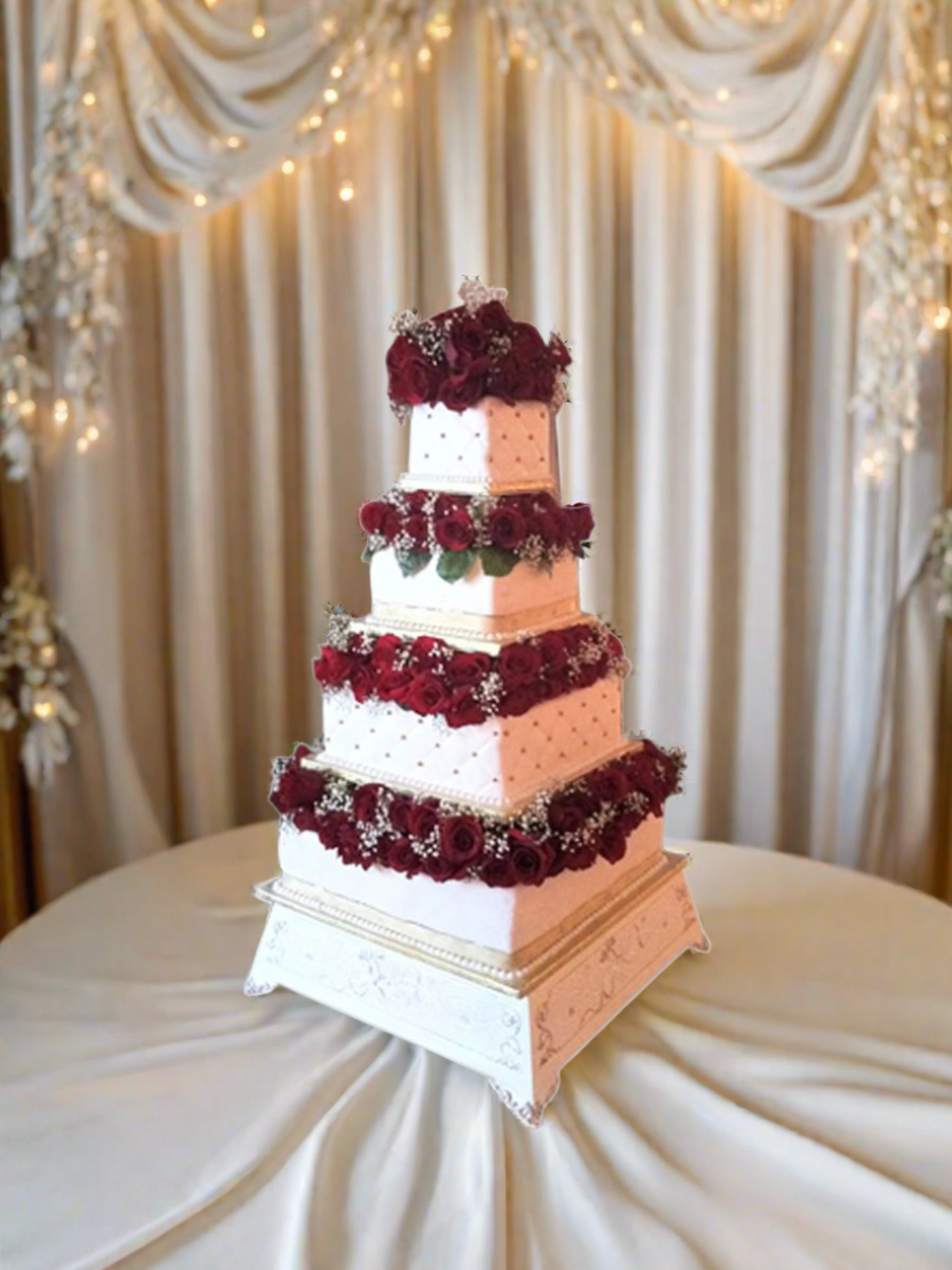 Pamela Flowers Wedding Cake