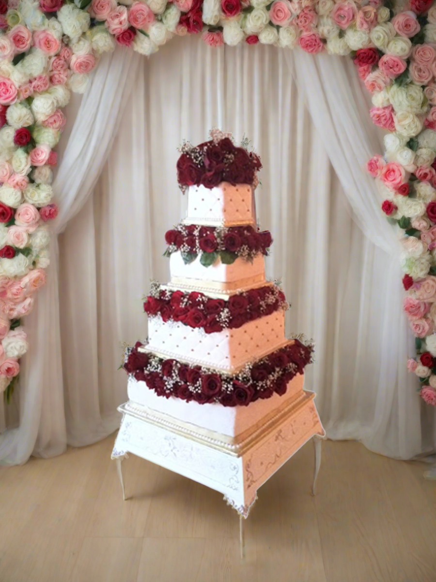 Pamela Flowers Wedding Cake