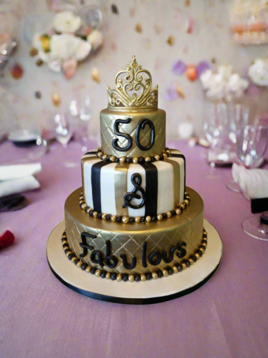 50 & Fabulous Tiered Cake