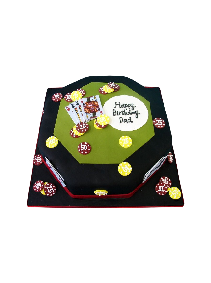 Dad Poker Table Cake