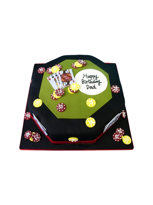 Dad Poker Table Cake