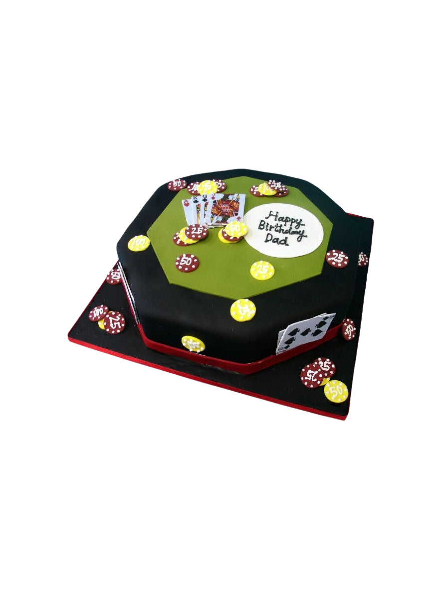 Dad Poker Table Cake