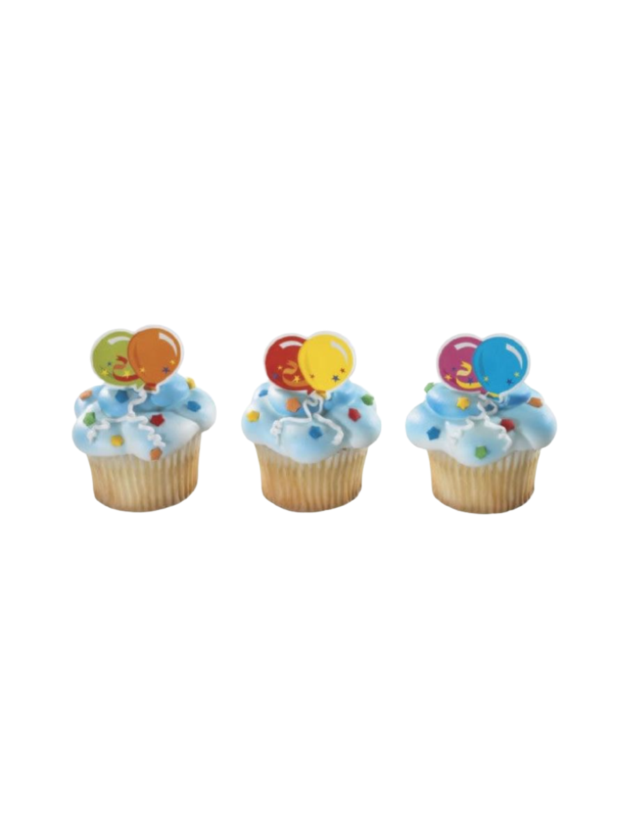 HappyBirthday Balloons Cupcakes - (Pack of 6)