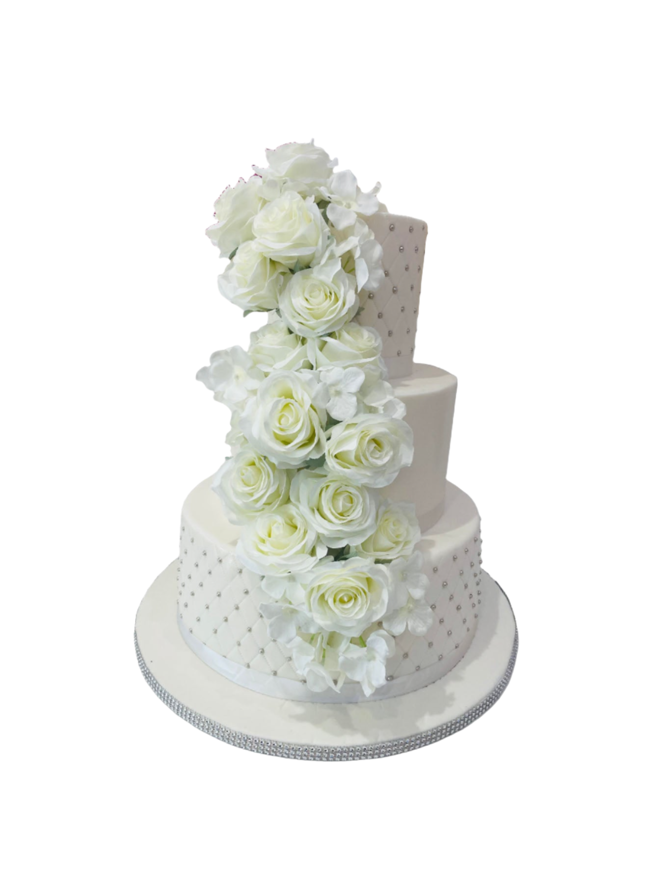 White Floral Wedding Cake