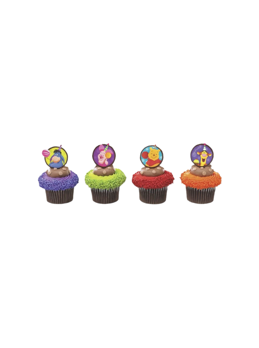 Winnie The Pooh Celebrate Pic Cupcakes - (Pack of 6)