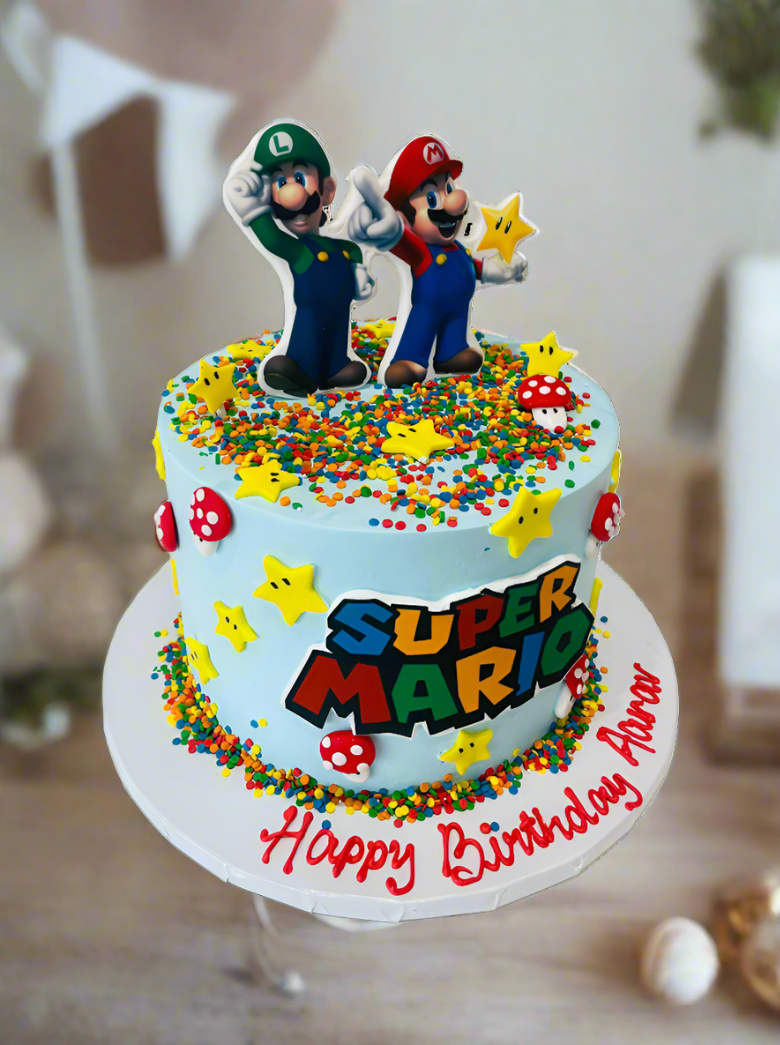 Aarav Super Mario Cream Cake